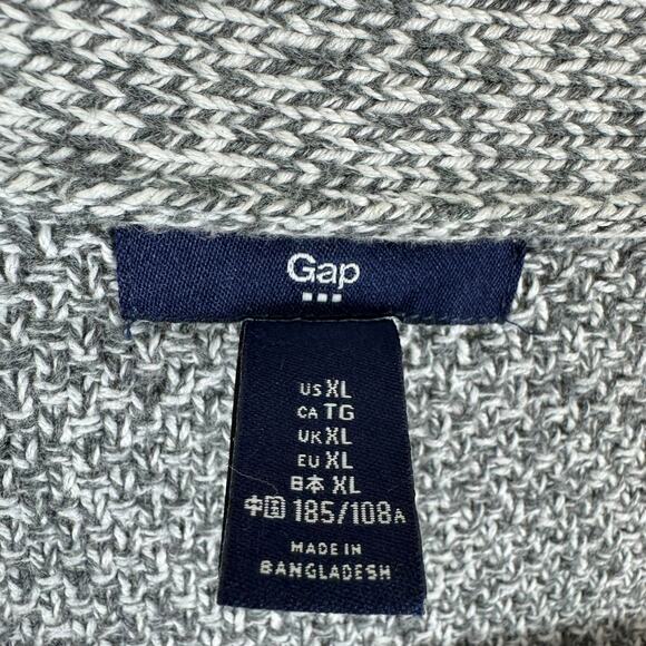 Gap Gray Heather Long Sleeve V-Neck Button Up Cardigan Sweater Size XL - Picture 5 of 5